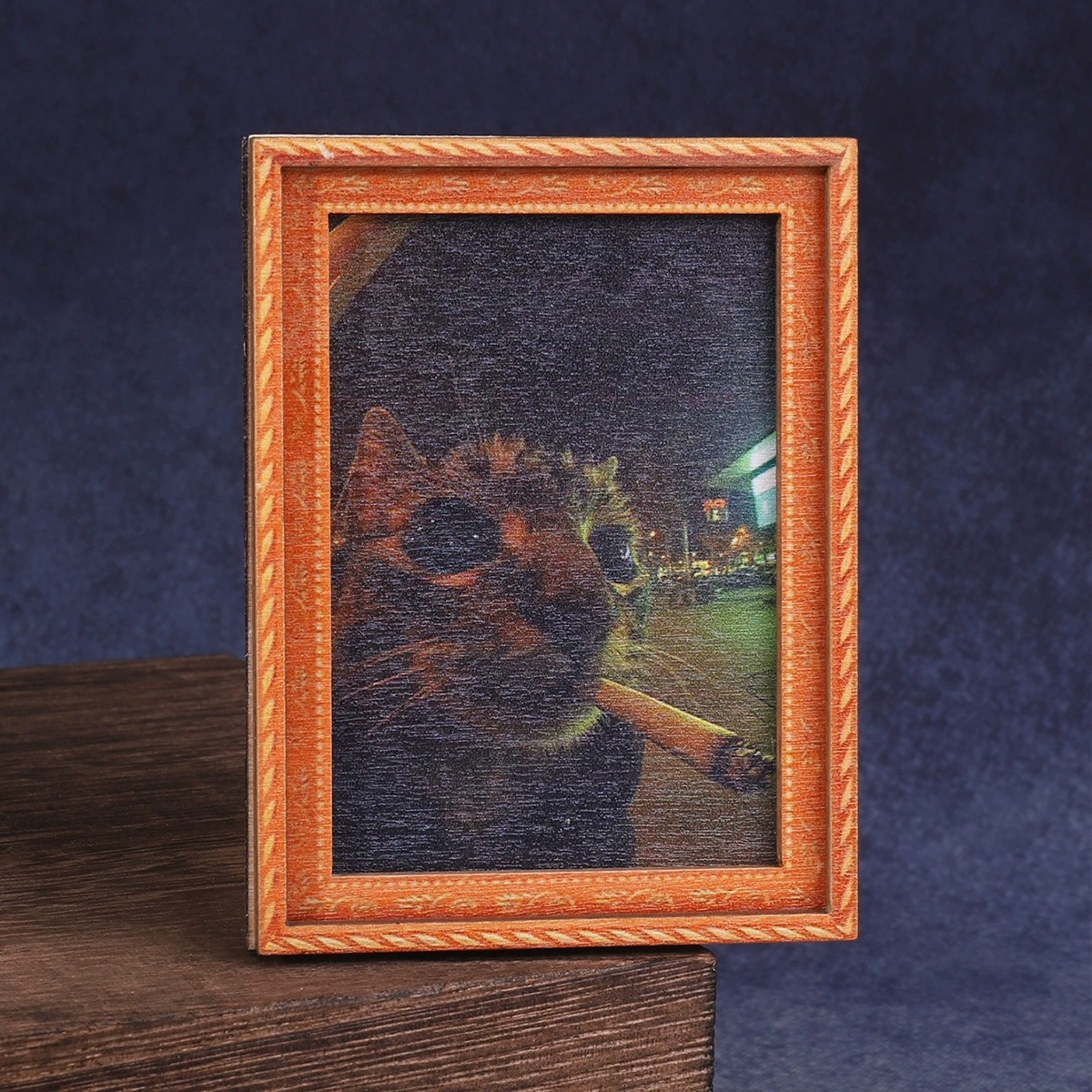 Interior Design Kitchen - Quirky Smoking Cat Wooden Frame Magnet,