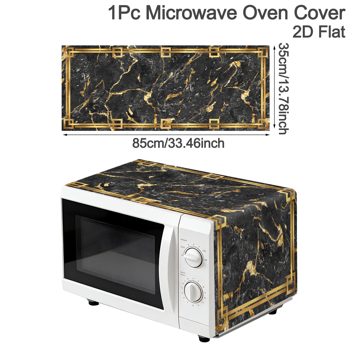 1pc Black Gold Oven Dust Cover - Interior Design Kitchen บทวิจารณ์และราคา
