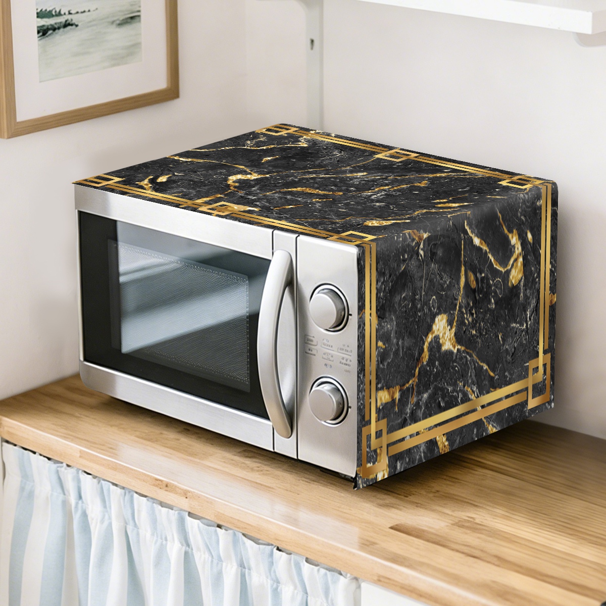 1pc Black Gold Oven Dust Cover - Interior Design Kitchen บทวิจารณ์และราคา