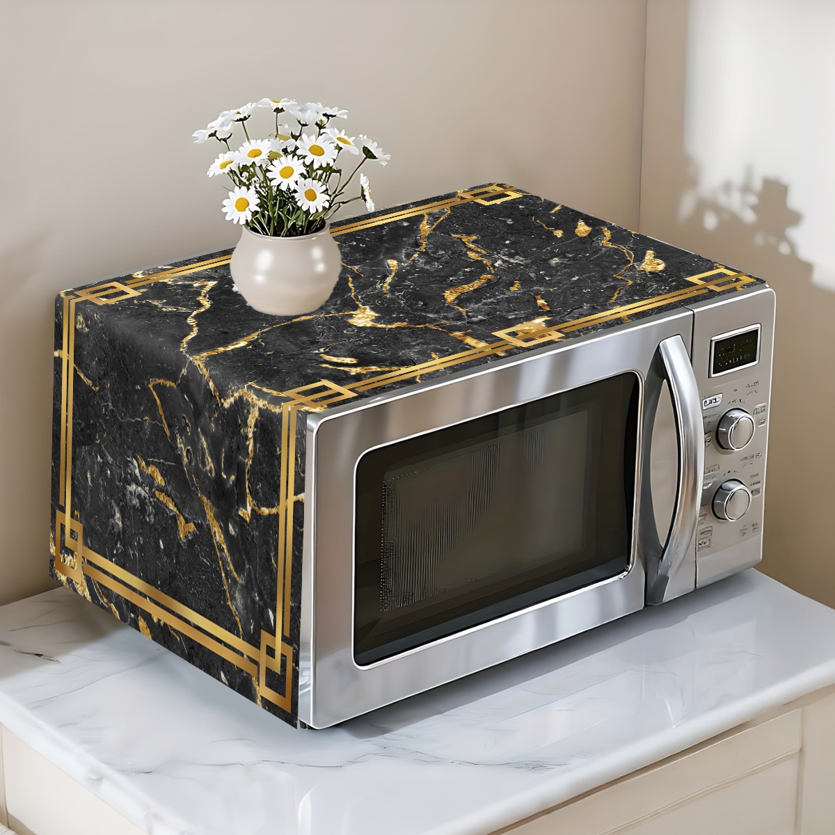 1pc Black Gold Oven Dust Cover - Interior Design Kitchen บทวิจารณ์และราคา