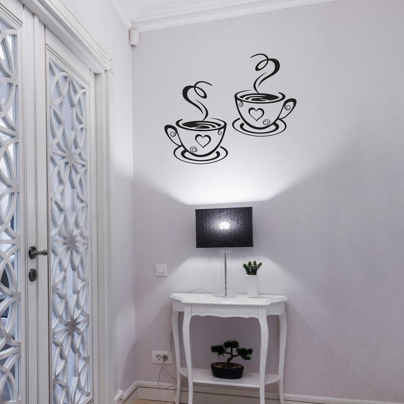 Dual Coffee Cup Sticker Remova - Interior Design Kitchen บทวิจารณ์และราคา