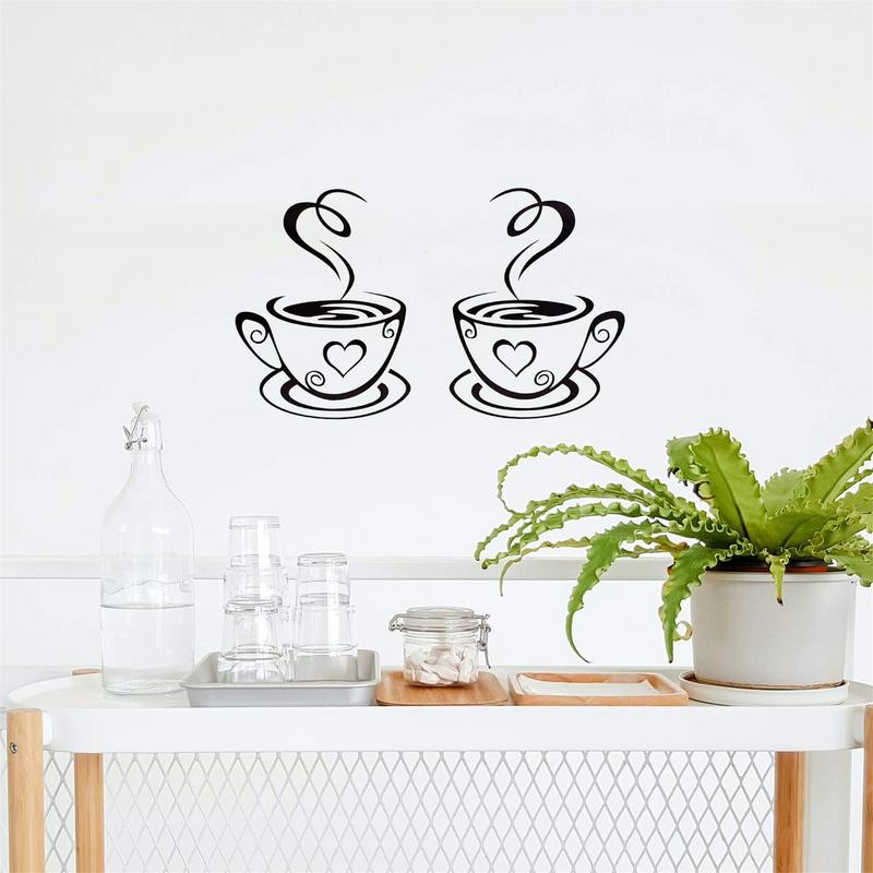 Dual Coffee Cup Sticker Remova - Interior Design Kitchen บทวิจารณ์และราคา