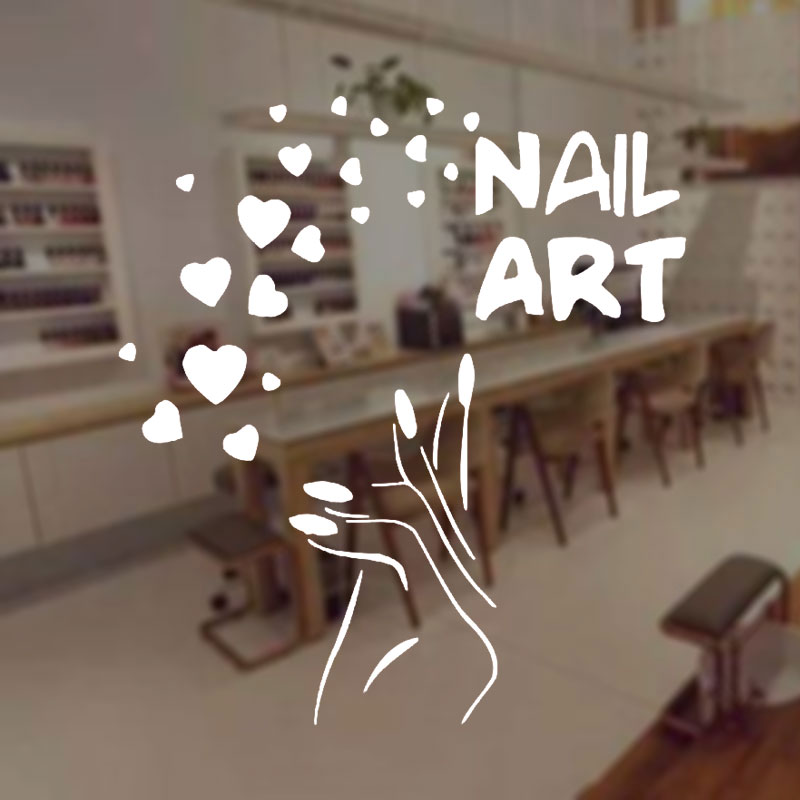 Nails Art Window Decals Love B - Interior Design Nail Salon บทวิจารณ์และราคา