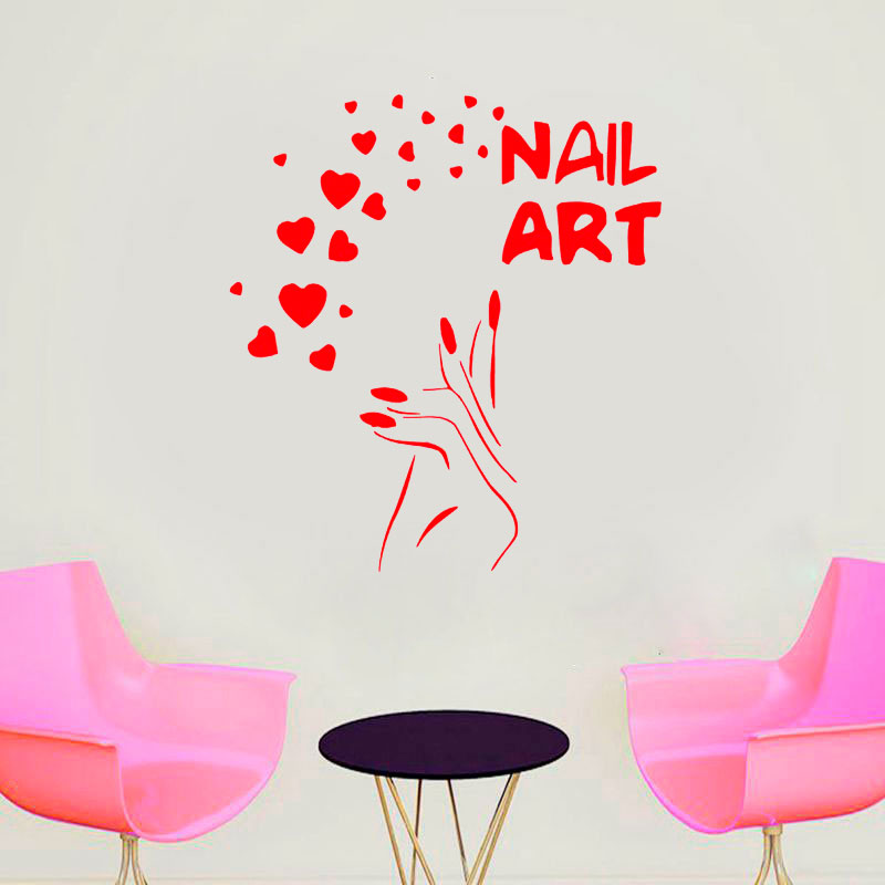 Nails Art Window Decals Love B - Interior Design Nail Salon บทวิจารณ์และราคา