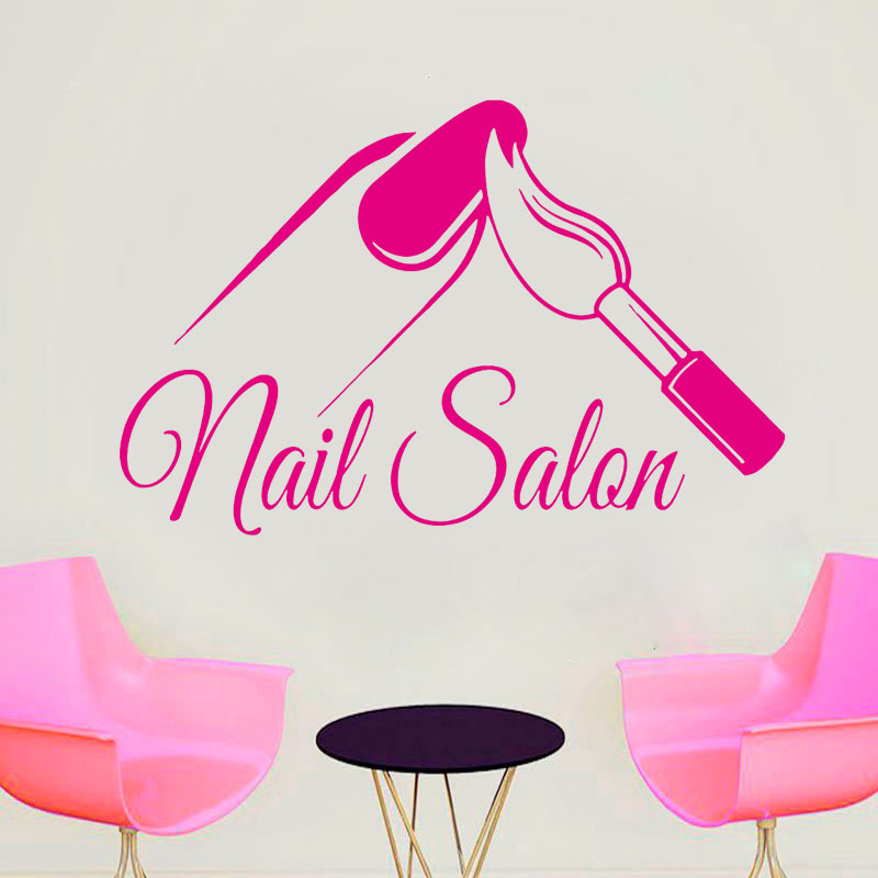 Nail Salon Shop Wall Decal Man - Interior Design Nail Salon บทวิจารณ์และราคา