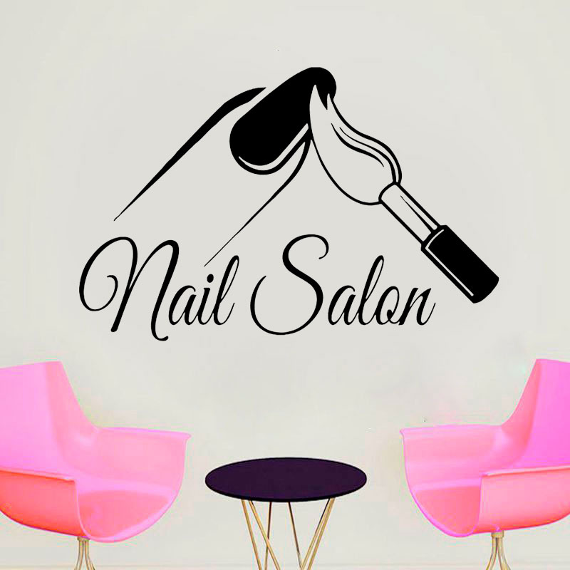 Nail Salon Shop Wall Decal Man - Interior Design Nail Salon บทวิจารณ์และราคา
