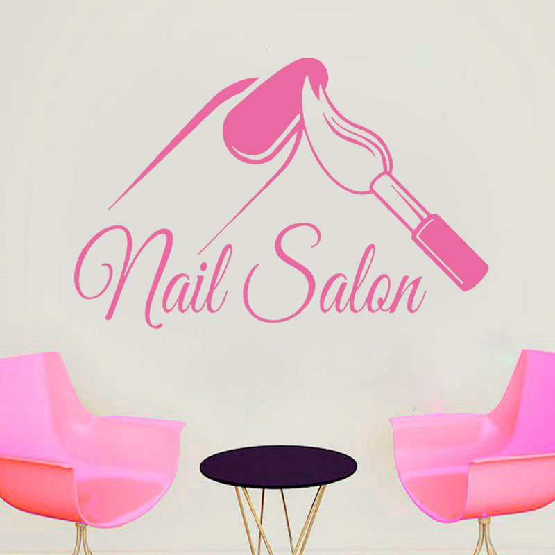 Nail Salon Shop Wall Decal Man - Interior Design Nail Salon บทวิจารณ์และราคา