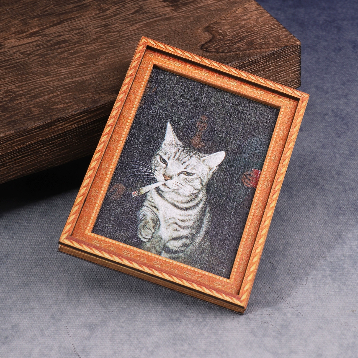 Quirky Smoking Cat Wooden Fram - Interior Design Kitchen บทวิจารณ์และราคา
