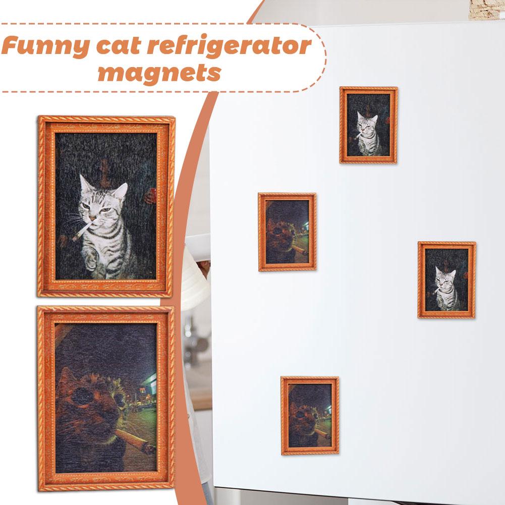 Quirky Smoking Cat Wooden Fram - Interior Design Kitchen บทวิจารณ์และราคา