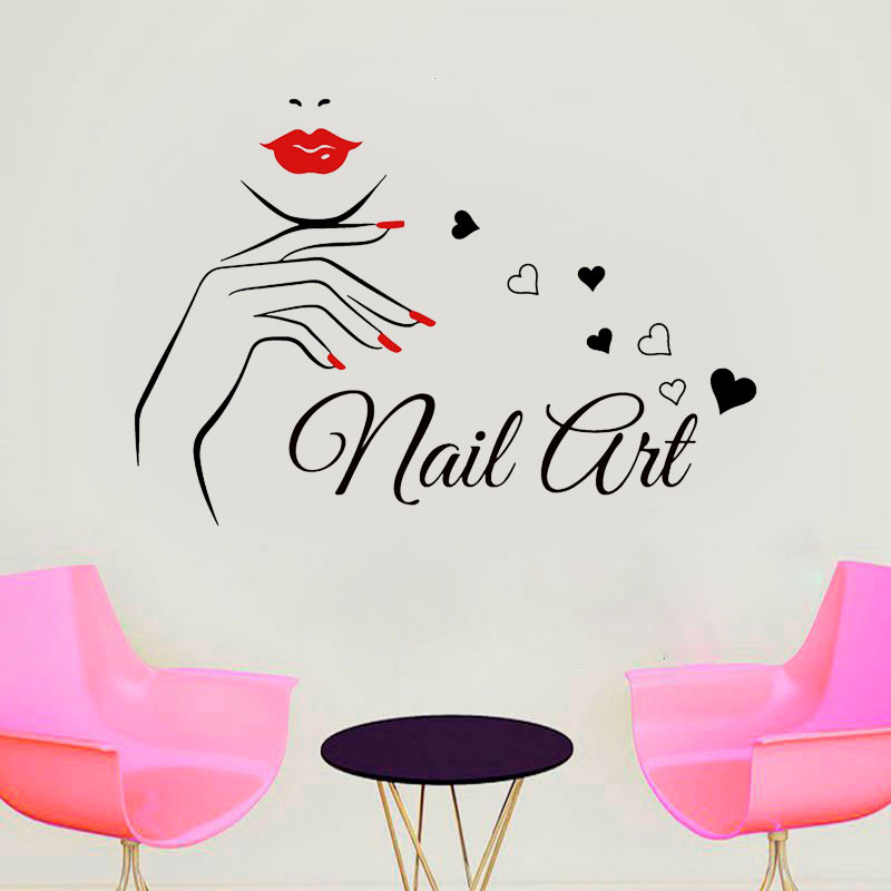 Nail Art Wall Sticker Vinyl Ho - Interior Design Nail Salon บทวิจารณ์และราคา