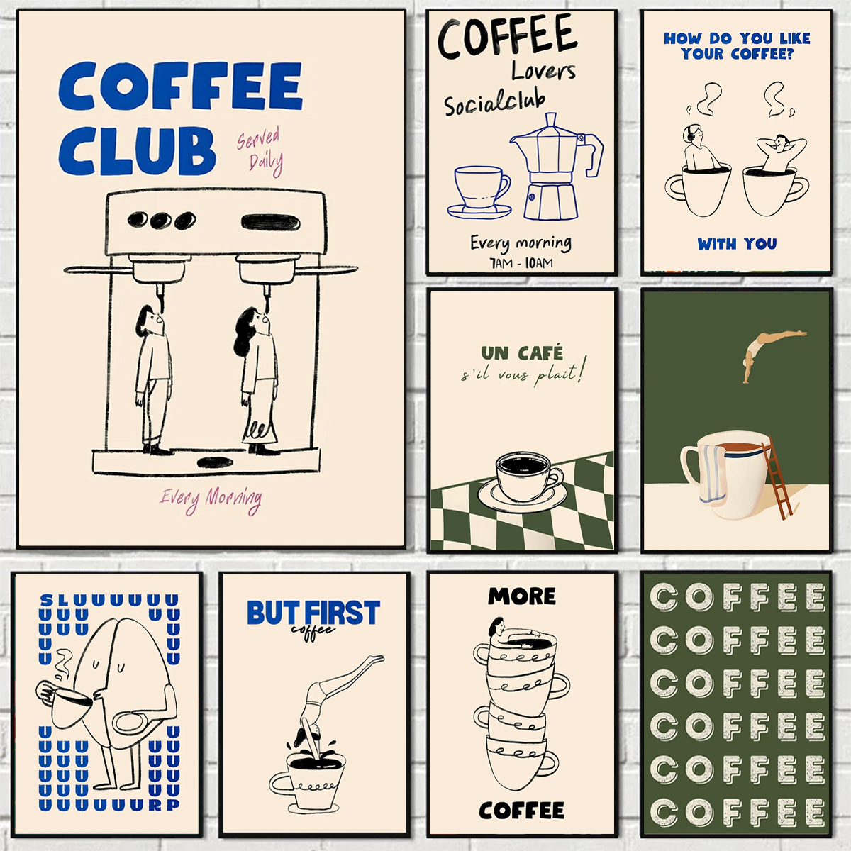 Abstract Funny Coffee Club Ser - Interior Design Kitchen บทวิจารณ์และราคา