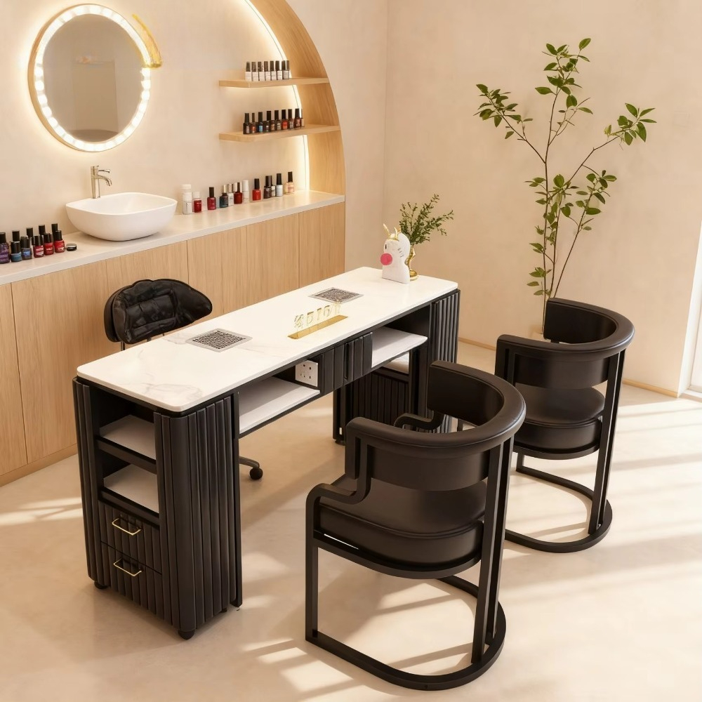 Luxury Modern Black Nail Furni - Interior Design Nail Salon บทวิจารณ์และราคา