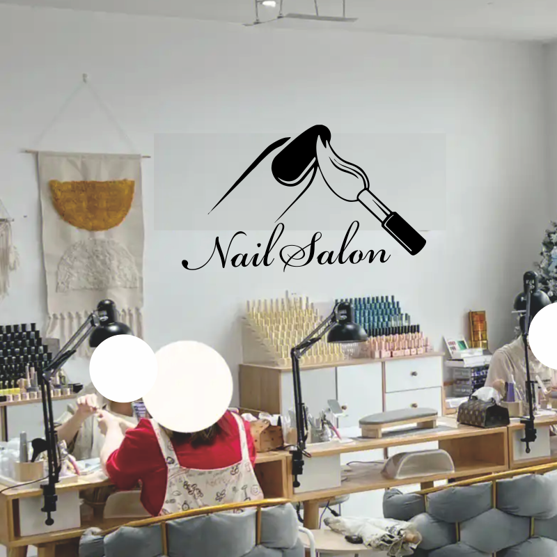 Nail Salon Shop Wall Decal Man - Interior Design Nail Salon บทวิจารณ์และราคา