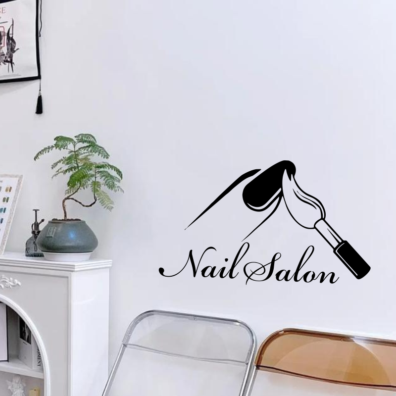 Nail Salon Shop Wall Decal Man - Interior Design Nail Salon บทวิจารณ์และราคา