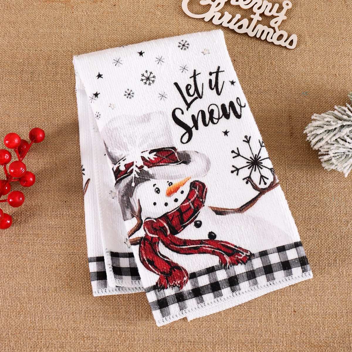 2pcs Christmas Kitchen Towels  - Interior Design Kitchen บทวิจารณ์และราคา