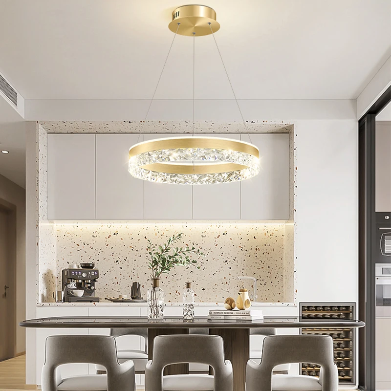 Modern Luxury Crystal LED Pend - Interior Design Kitchen บทวิจารณ์และราคา